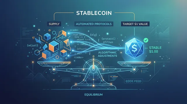 Algorithmic stablecoins use supply mechanisms to pursue price stability.